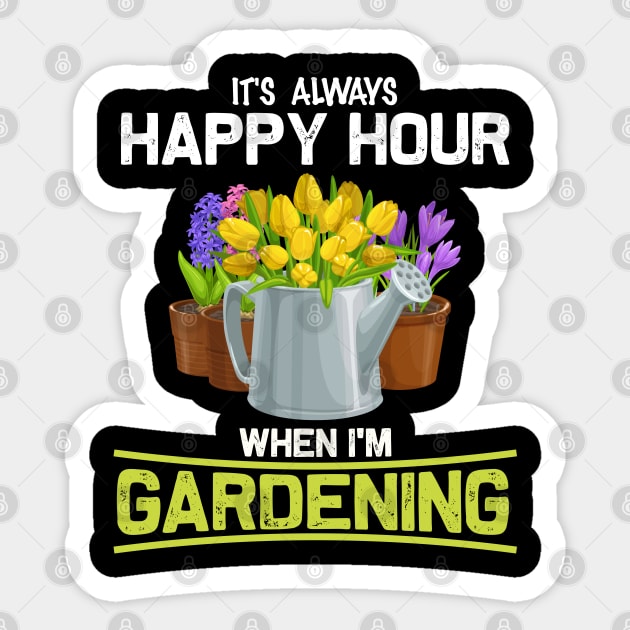 Gardening Happy Hour Sticker by White Martian